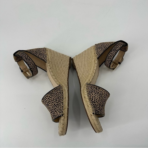 Vince Camuto Leera Espadrille Wedge Sandal Cow Hair Cheetah Print Size 10 - Picture 8 of 11
